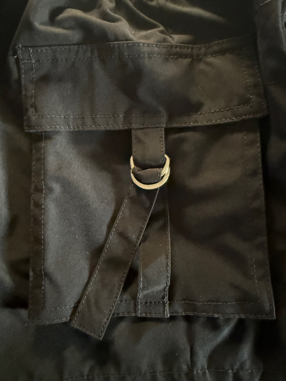Love Tree Black 4 Pocket Cargo Shorts with Silver D-Ring Strap Closure - Small - Picture 8 of 13